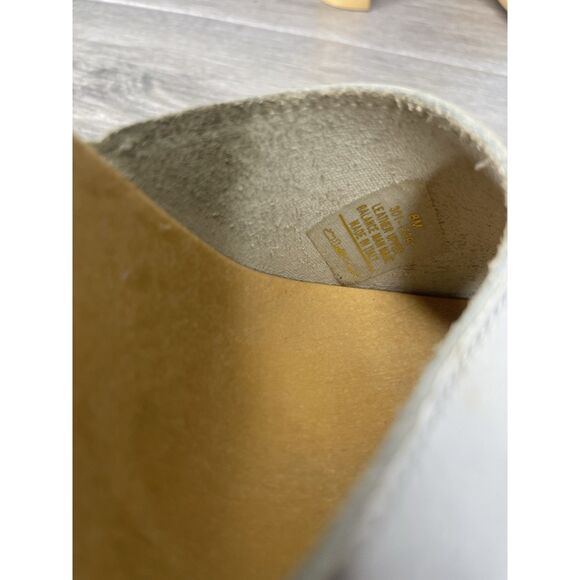 Candie's White Leather Platform Wooden Heel Sandals Women Sz 8M US/39EU Y2K 90’s - Picture 11 of 16